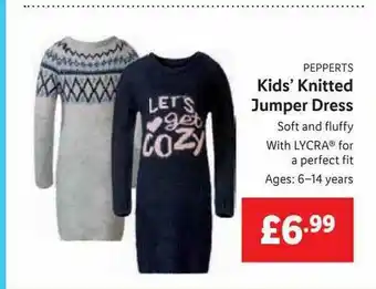 Lidl Pepperts Kids' Knitted Jumper Dress offer