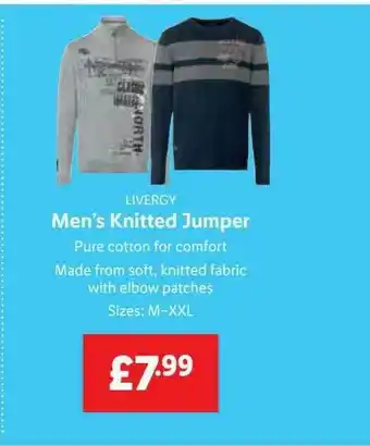 Lidl Livergy Men's Knitted Jumper offer
