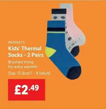 Lidl Pepperts Kids' Therrmal Socks - 2 Pairs offer