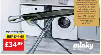 Lidl Erg Ironing Board Minky offer