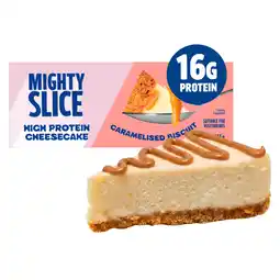 Iceland Mighty Slice Caramelised Biscuit High Protein Cheesecake 115g offer