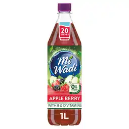 Iceland MiWadi Apple Berry 0% Sugar Squash 1L offer