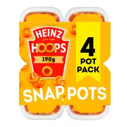 Iceland Heinz Spaghetti Hoops in Tomato Sauce Snap Pots 4 x 190g (760g) offer