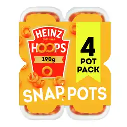 Iceland Heinz Spaghetti Hoops in Tomato Sauce Snap Pots 4 x 190g (760g) offer