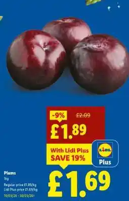 Lidl Plums offer