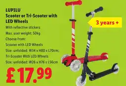 Lidl LUPILU Scooter or Tri-Scooter with LED Wheels offer