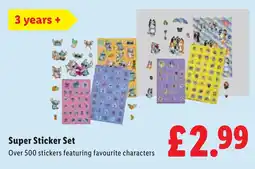 Lidl Super Sticker Set offer