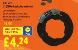 Lidl CRIVIT Bike Lock Assortment offer