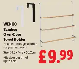 Lidl WENKO Bamboo Over-Door Towel Holder offer