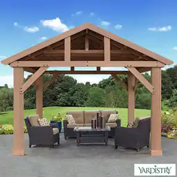 Costco Yardistry 14ft x 12ft (4.3 x 3.7m) Wooden Pavilion with Aluminium Roof offer