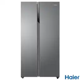 Costco Haier HSR3918ENPG, Side by Side Fridge Freezer, E Rated in Silver offer