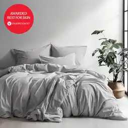 Costco Luff SilverLining 1000 Thread Count 100% Organic Bamboo Duvet Set Light Grey in 4 Sizes offer