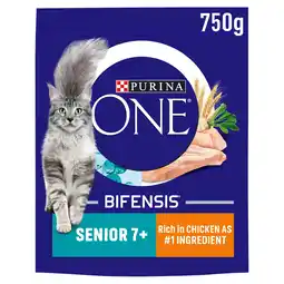 Iceland PURINA ONE Senior 7+ Chicken Dry Cat Food 750g offer