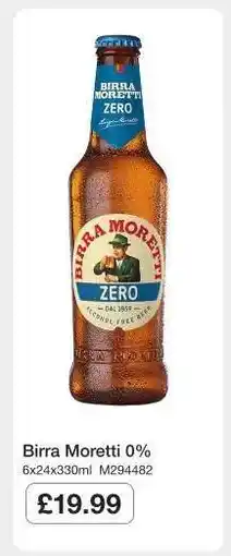 Makro Birra Moretti 0% offer