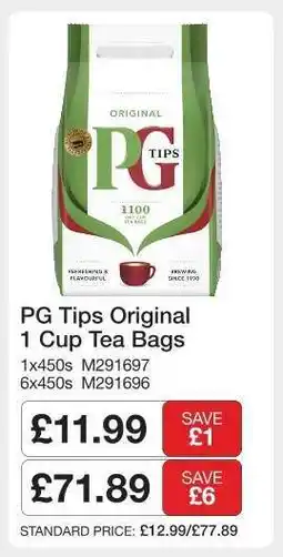 Makro PG Tips Original 1 Cup Tea Bags offer