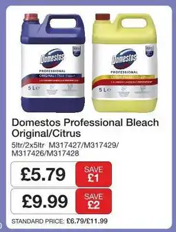 Makro Domestos Professional Bleach Original/Citrus offer