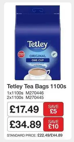 Makro Tetley Tea Bags 1100s offer