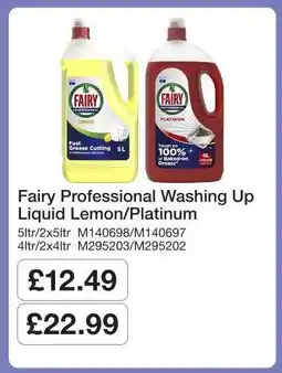 Makro Fairy Professional Washing Up Liquid Lemon/Platinum offer