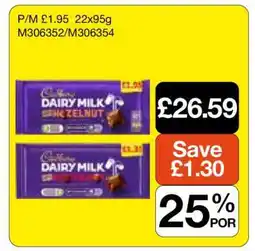 Makro Cadbury Dairy Milk Chocolate Bars offer