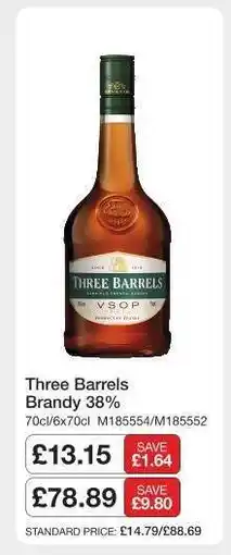 Makro Three Barrels Brandy 38% offer