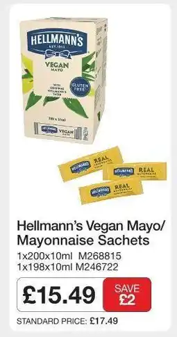 Makro Hellmann’s Vegan Mayo/Mayonnaise Sachets offer