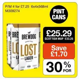 Makro Brewdog Lost Lager offer