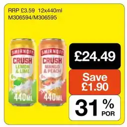 Makro Smirnoff Crush Lemon & Lime / Mango & Peach offer