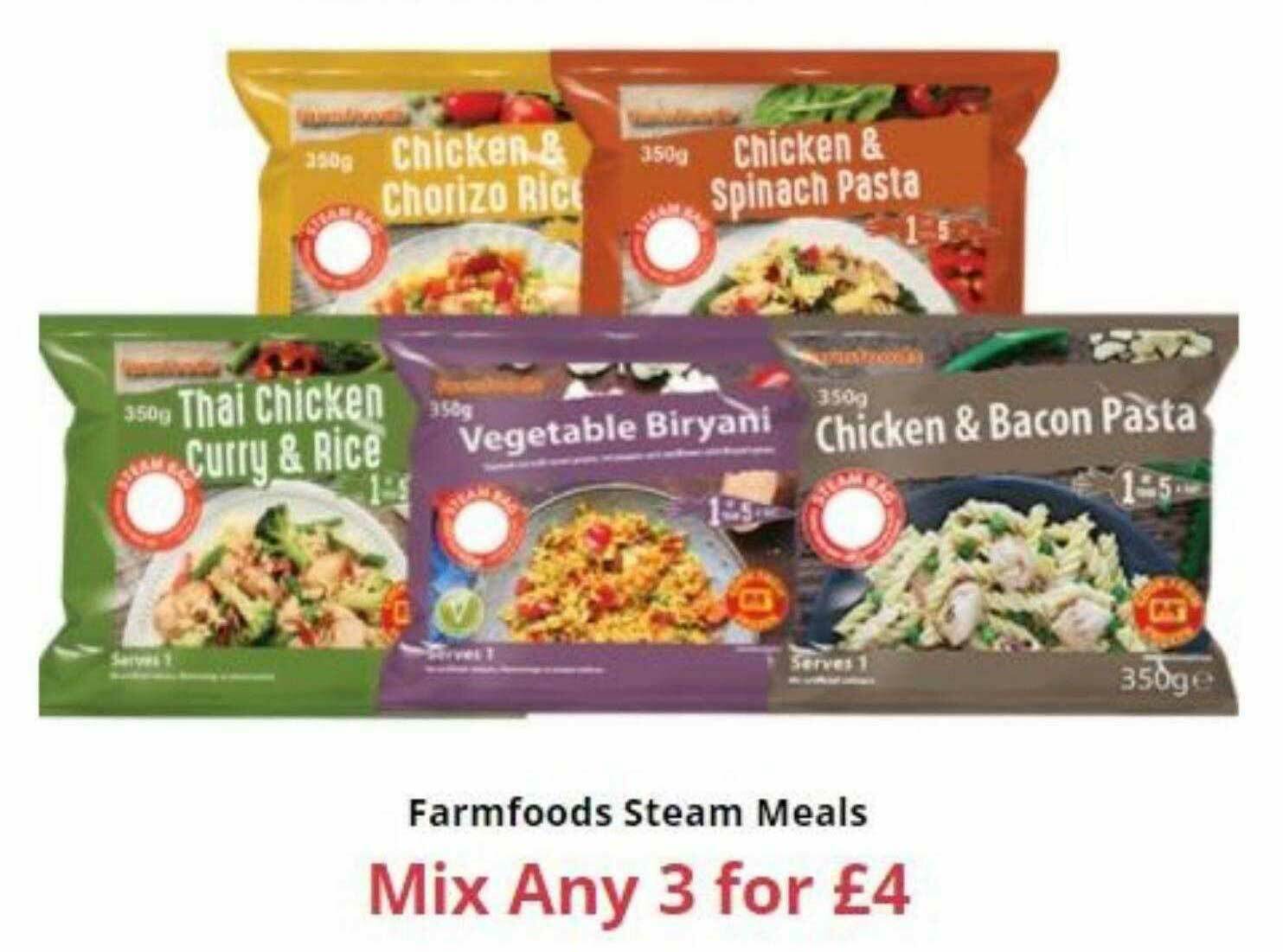 Farmfoods Steam Meals offer at Farmfoods