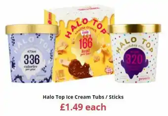 Farmfoods Halo Top Ice Cream Tubs - Sticks offer