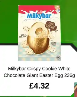 Asda Milkybar Crispy Cookie White Chocolate Giant Easter Egg offer