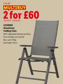 Lidl LIVARNO Aluminium Folding Chair offer