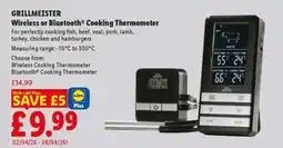 Lidl GRILLMEISTER Wireless or Bluetooth Cooking Thermometer offer
