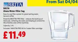 Lidl Brita Aluna Water Filter Jug offer