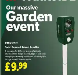 Lidl PARKSIDE Solar Powered Animal Repeller offer