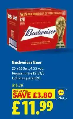 Lidl Budweiser Beer offer