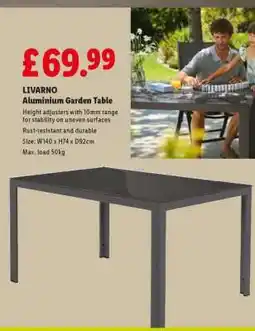Lidl LIVARNO Aluminium Garden Table offer