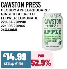 Bestway CAWSTON PRESS Cloudy apple/rhubarb/ ginger beer/eld flower lemonade offer