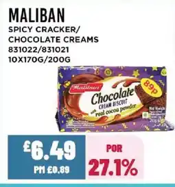 Bestway MALIBAN Spicy cracker/ chocolate creams offer