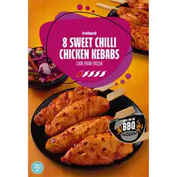 Iceland Iceland 8 Sweet Chilli Chicken Kebabs 320g offer