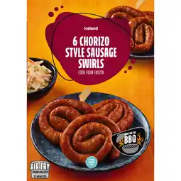 Iceland Iceland 6 Chorizo Style Sausage Swirls 480g offer