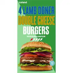 Iceland Iceland 4 Lamb Doner Double Cheeseburgers 442g offer