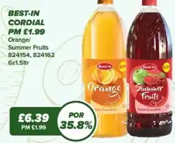 Bestway BEST-IN CORDIAL Orange/ Summer Fruits offer