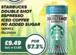Bestway STARBUCKS Double shot espresso iced coffee no added sugar offer