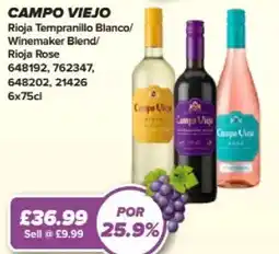 Bestway CAMPO VIEJO Rioja Tempranillo Blanco/ Winemaker Blend/ Rioja Rose offer