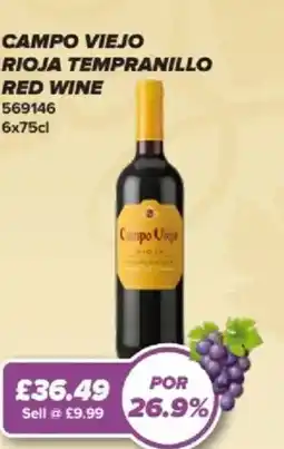 Bestway Campo viejo rioja tempranillo red wine offer