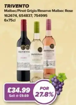 Bestway TRIVENTO Malbec/Pinot Grigio/Reserve Malbec Rose offer