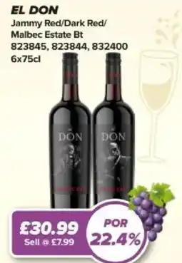 Bestway EL DON Jammy Red/Dark Red/ Malbec Estate Bt offer