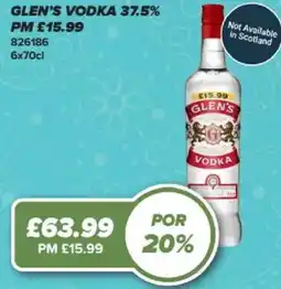 Bestway Glen's vodka 37.5% offer