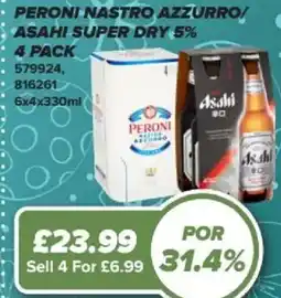 Bestway Peroni nastro azzurro/ asahi super dry 5% offer