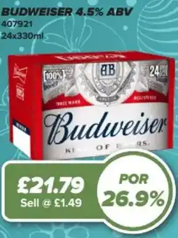 Bestway Budweiser 4.5% abv offer